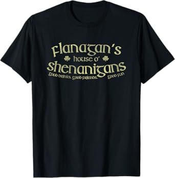 Flanagan's House O' Shenanigans Funny Irish Name T-Shirt
