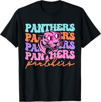 Groovy Panthers School Spirit Tie Dye Girl Kid Women Teacher T-Shirt