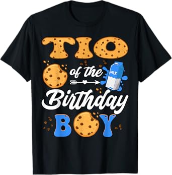 Tio Of The Birthday Boy Milk And Cookies 1St Birthday T-Shirt