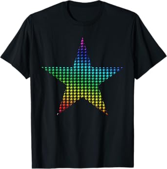 Multicoloured stars in the star rainbow graphic T-Shirt