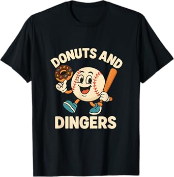 Donuts And Dingers Funny Baseball Lover T-Shirt