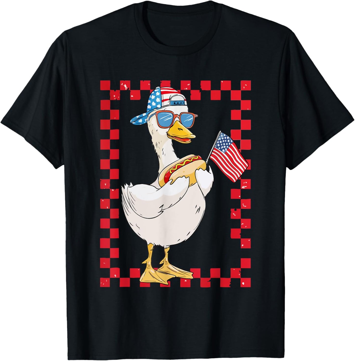Cute America Goose 4th Of July Toddler US Flag Patriotic Boy T-Shirt