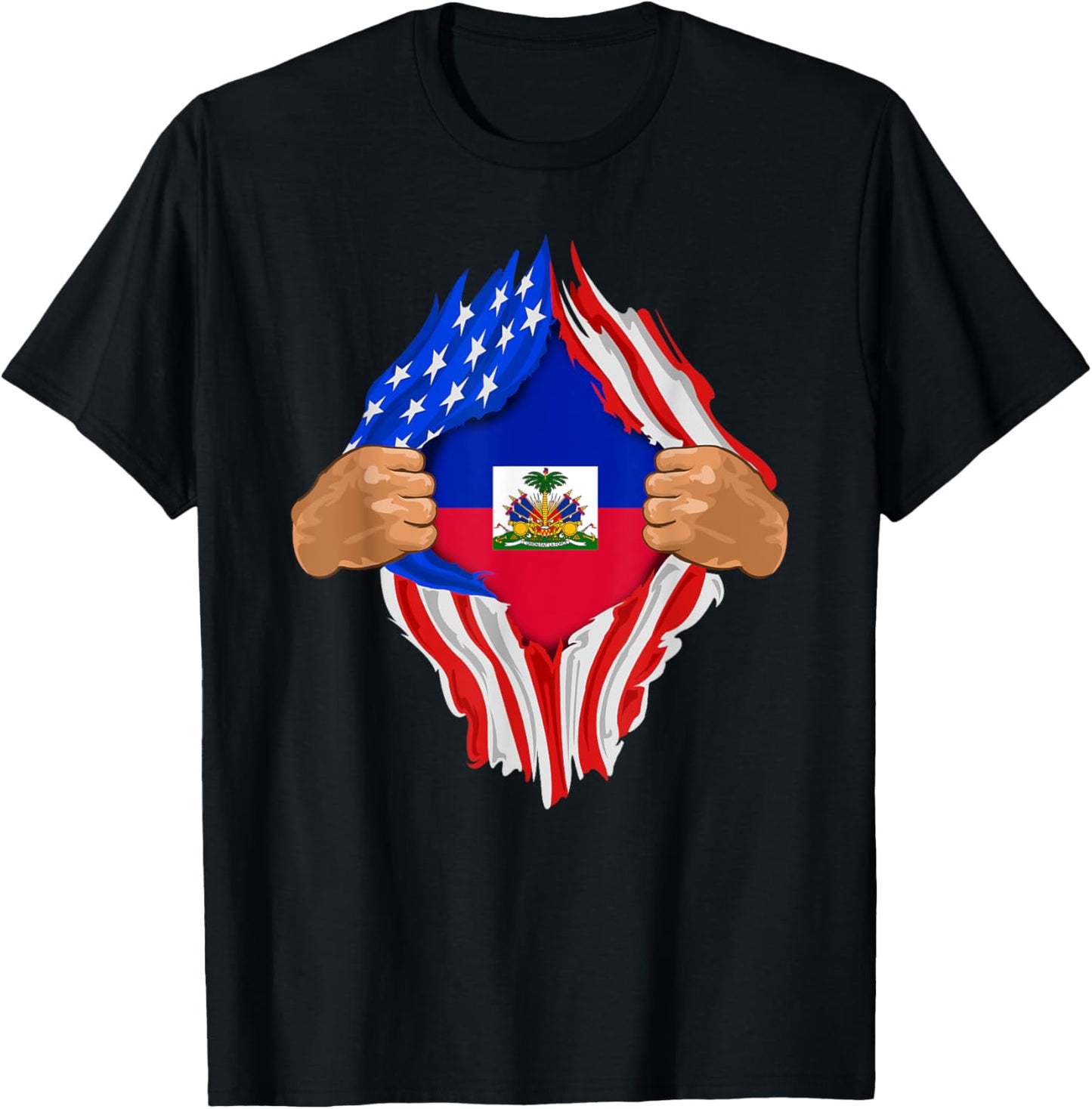 Haitian Blood Inside Me T-Shirt | Haiti Flag Gift