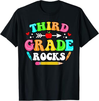 3rd Grade Rocks Third Grade Back To School Teacher Student T-Shirt