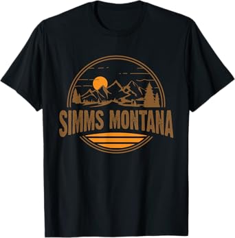 Vintage Simms, Montana Mountain Hiking Souvenir Print T-Shirt