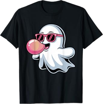 Ghost Blowing Pink Bubblegum Halloween Toddler Boys Girls T-Shirt