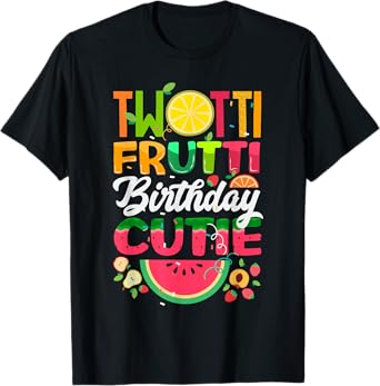Cute 2 Year Old Birthday Party Twotti Frutti Family Matching T-Shirt