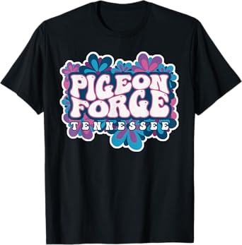 Pigeon Forge Tennessee Travel Hippie 70s Groovy Wavy Text T-Shirt