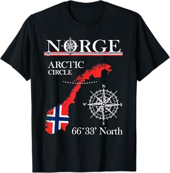 Norge Arctic Circle - Polar North Norway Norwegian Flag T-Shirt