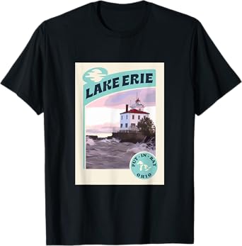Vintage Put In Bay Lake Erie Ohio Lighthouse Travel Souvenir T-Shirt