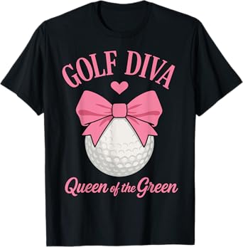 Coquette Golf Diva Funny Queen of the Green Golfer Golfing T-Shirt