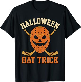 Halloween Hat Trick Outfit for Spooky Hockey Fans and Player T-Shirt