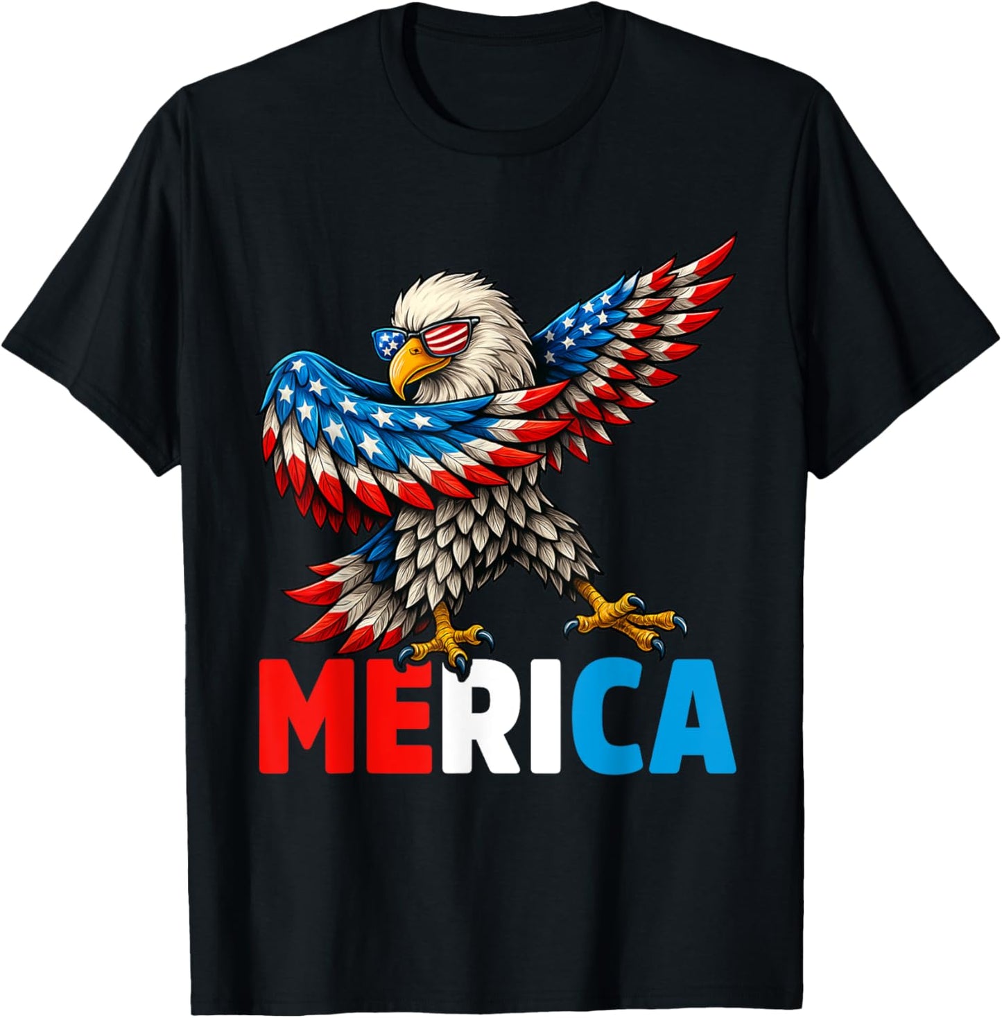 Merica Usa American Flag Bald Eagle Patriotic 4th Of July T-shirt