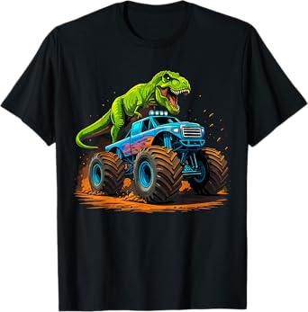 Monster Truck Dinosaur Birthday T-Shirt