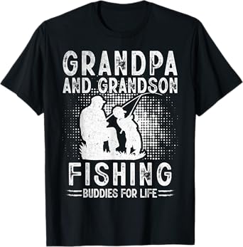 Grandpa and Grandson Fishing Buddies for Life Matching T-Shirt