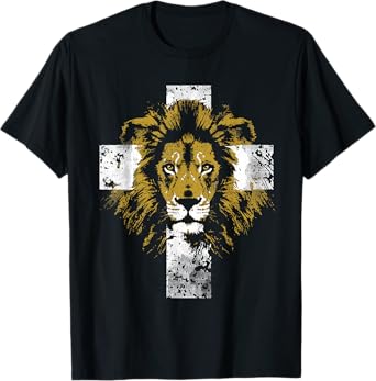 Lion of Judah Cross Christian T-Shirt T-Shirt