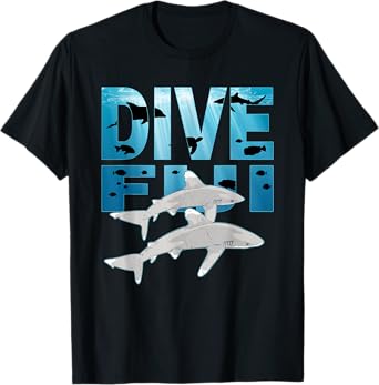 Oceanic Whitetip Shark and Dive Fiji Nigano T-Shirt