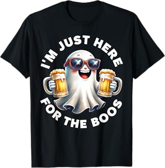 I'm Just Here for The Boos Ghost Beer Halloween Costume T-Shirt