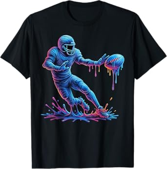 Football Drip Ice Cream for Lineman WR QB RB Men Sprinkles T-Shirt