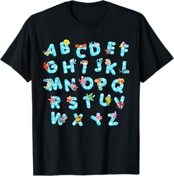 Funny Alphabet Ocean Animal Kindergarten Teacher T-Shirt
