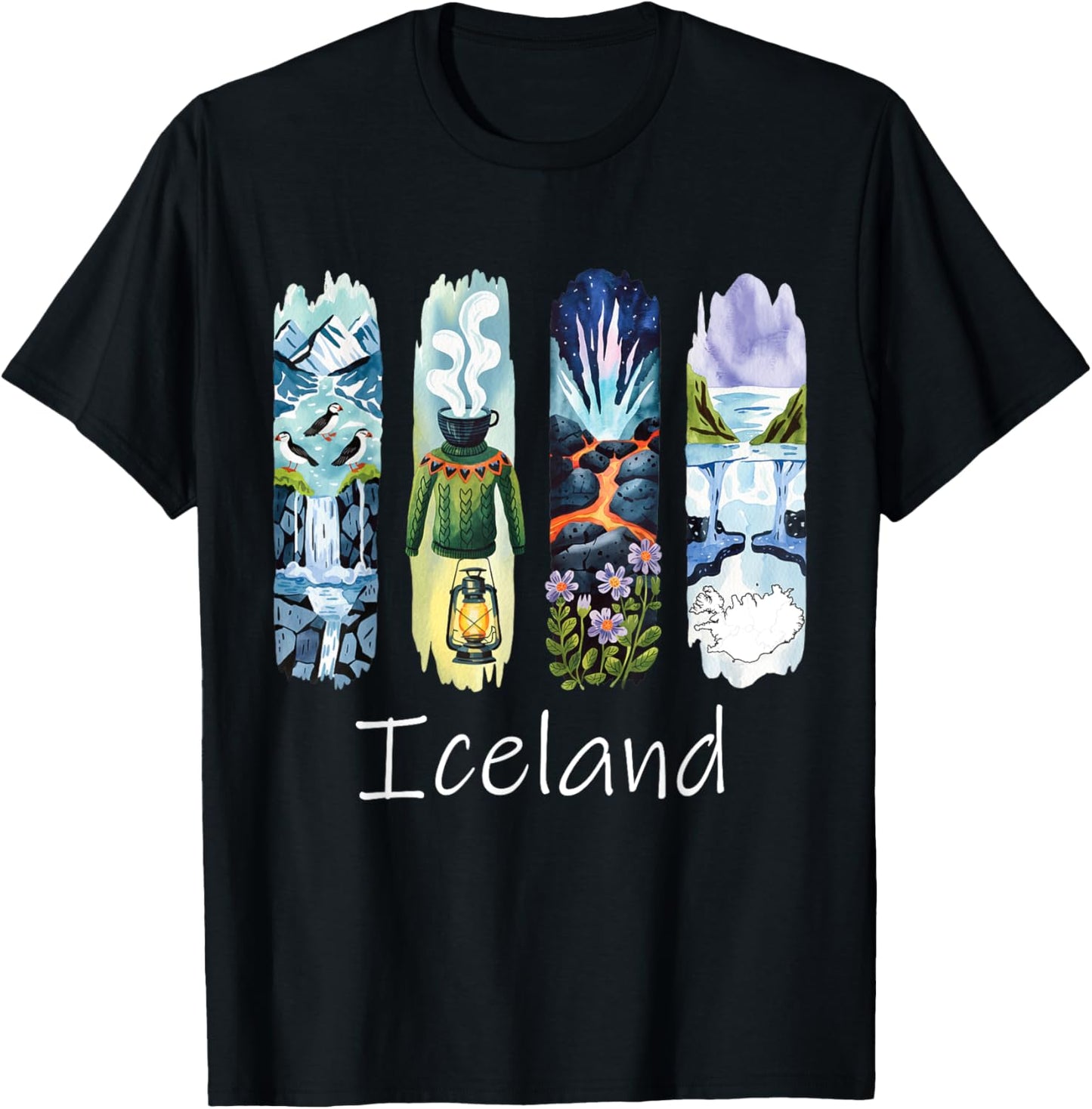 Iceland Brushstroke Icelandic Vacation Souvenir Iceland T-Shirt