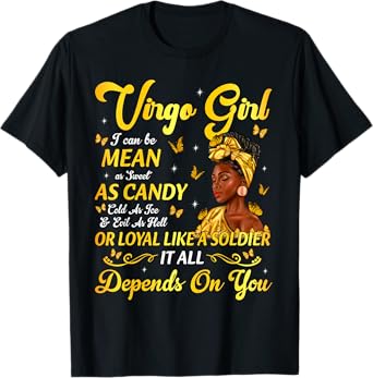 African American Birthday Black Women Virgo Girl T-Shirt