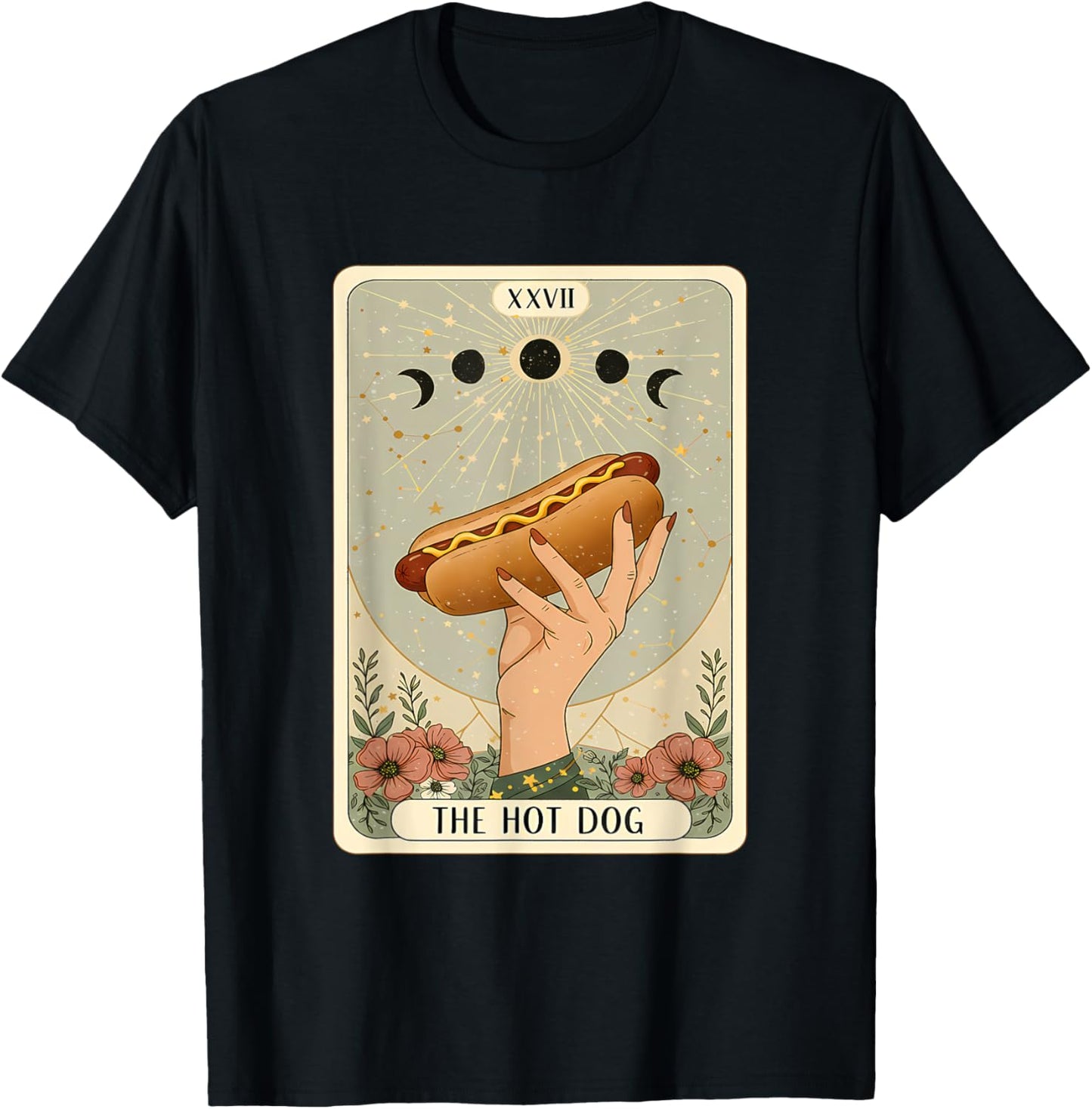 The Hot Dog Tarot Card Funny Mystic Food Humor Graphic T-shirt