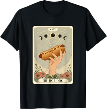 The Hot Dog Tarot Card Funny Mystic Food Humor Graphic T-Shirt for Men Women Kids