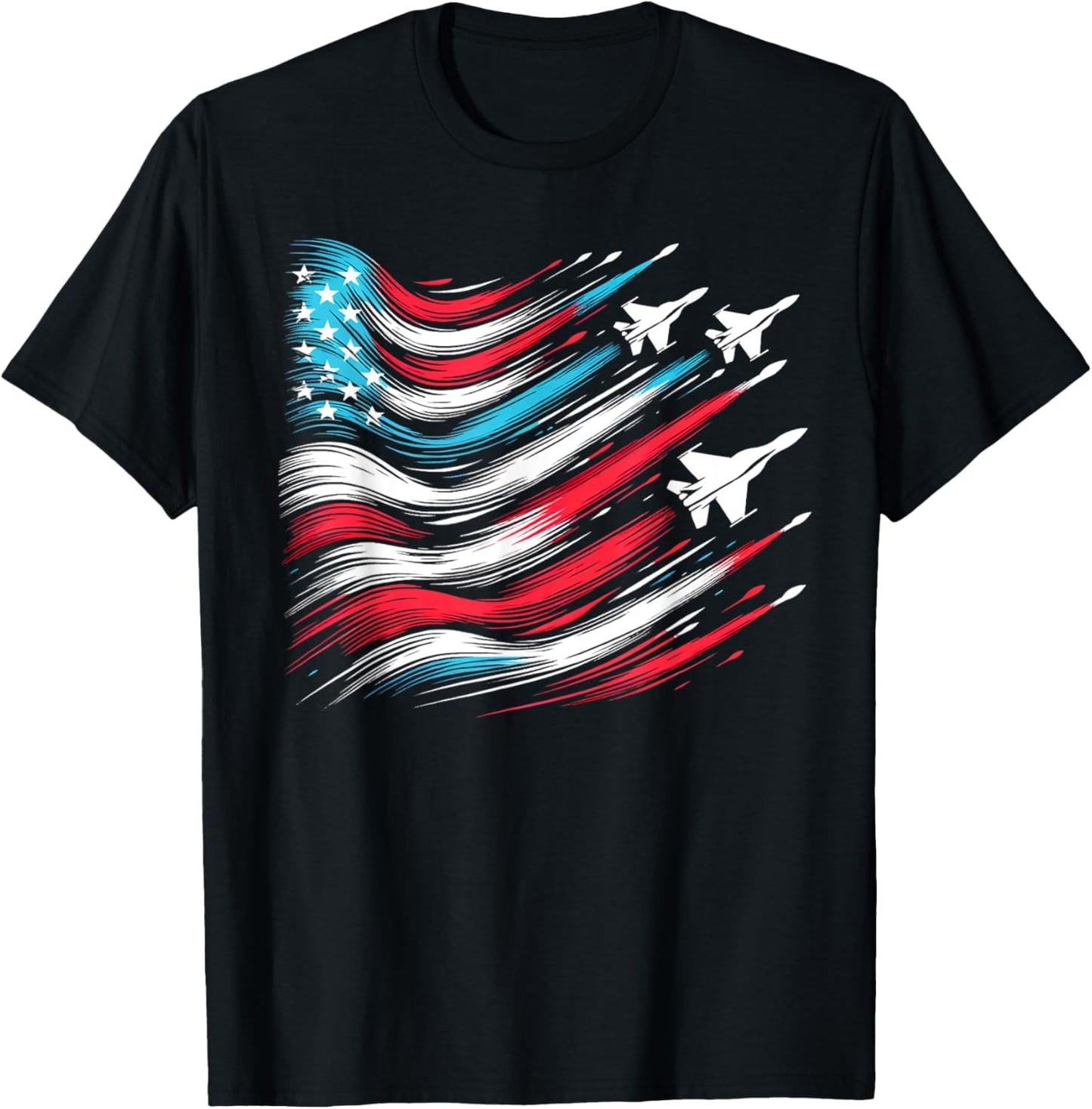 4th of July Jet American Flag Patriotic USA for Men Boys T-Shirt
