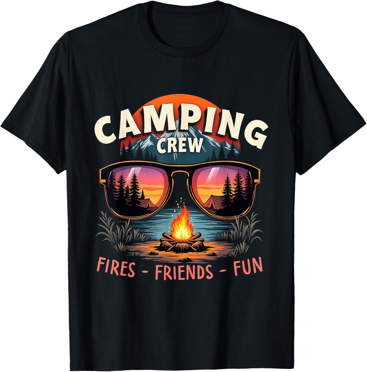 Camping Crew Fires Friends Fun Vacation Summer T-Shirt