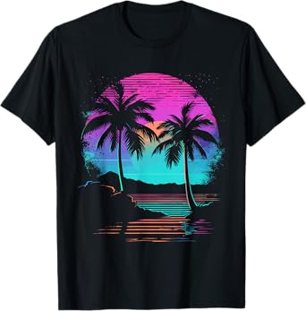 Retro Vintage Sunset Palm Tree T-Shirt