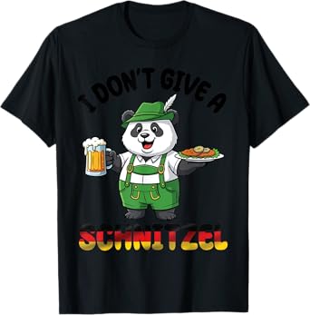 Panda Lederhosen Beer I Don't Give A Schnitzel Oktoberfest T-Shirt