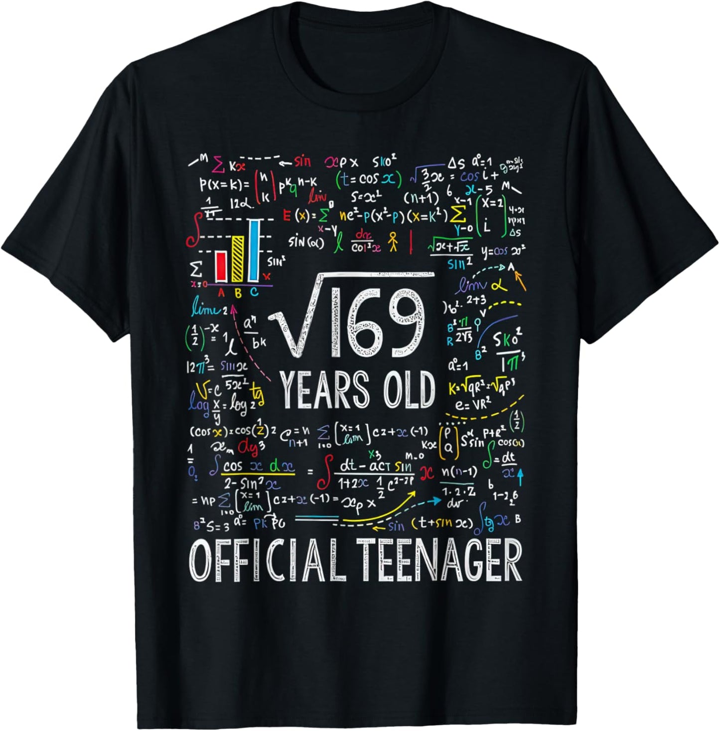 Square Root Of 169 Years Old Official Teenager Geometry T-Shirt