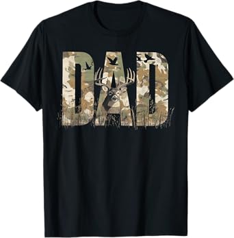 Funny Camo Dad Hunting Camouflage Deer Father's Day T-Shirt