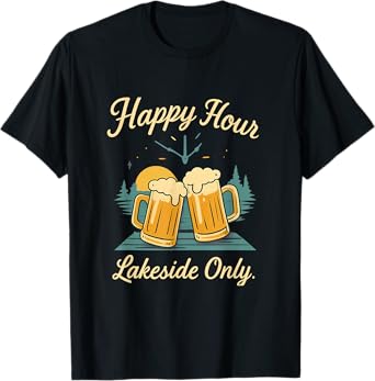 Lake Life Happy Hour Sunset Beer Mugs T-Shirt