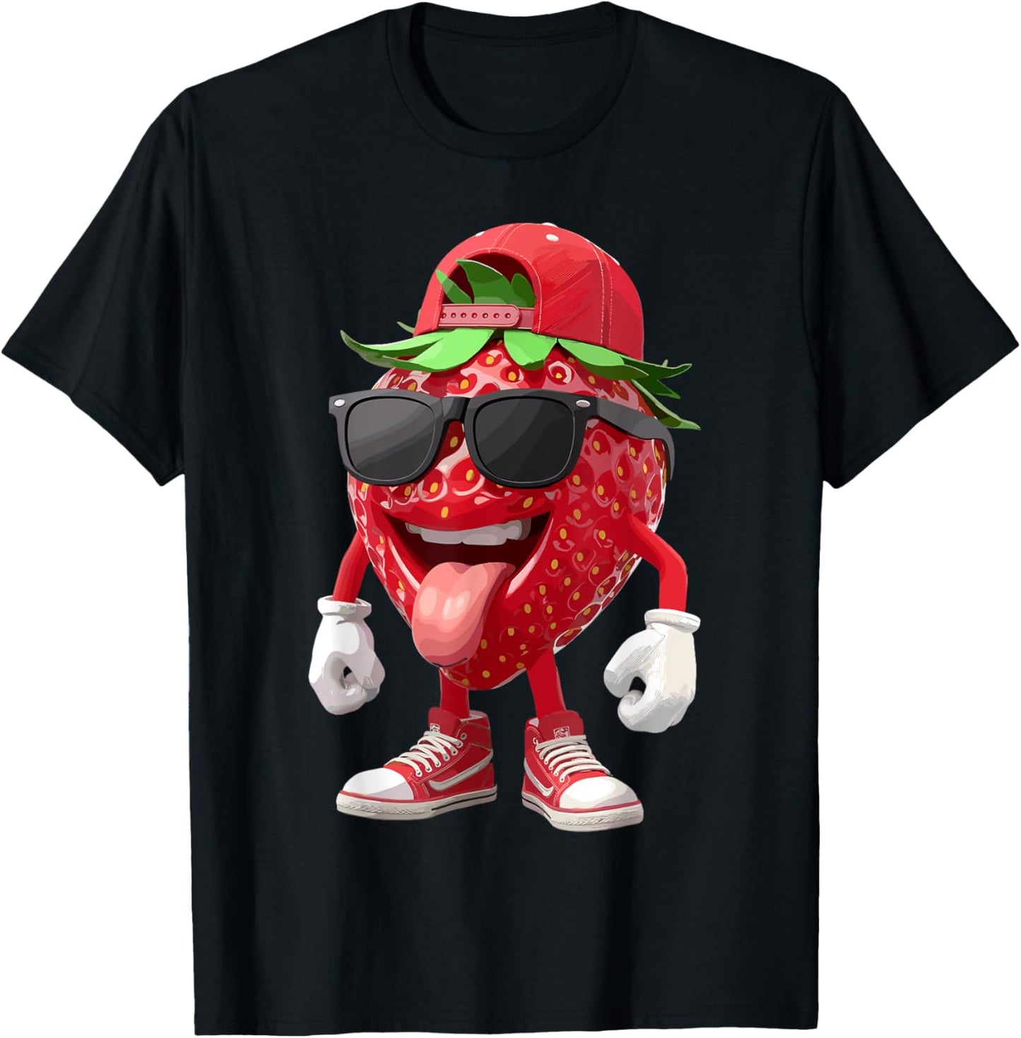 Cool Strawberry Art For Boys Men Kids Fruit Strawberry Lover T-Shirt