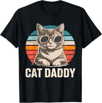 Cat Daddy Shirt Men Cat Lover Dad Fathers Day T-Shirt