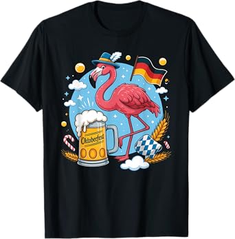 Octoberfest Flamingo Beer Germany Brezel Oktoberfest T-Shirt