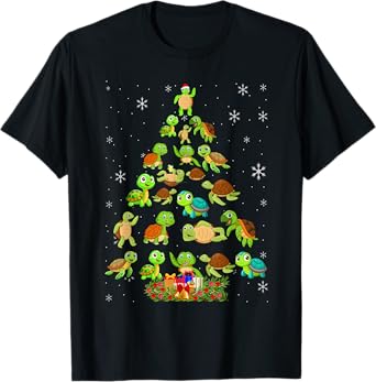 Sea Turtle Christmas Tree Matching Family Xmas Tree T-Shirt