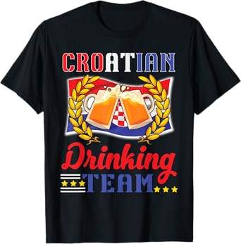 Croatian Drinking Team Celebrate Style and National Pride T-Shirt