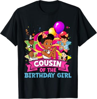 Cousin the Birthday Girl Party Pink Doll Family Decorations T-Shirt