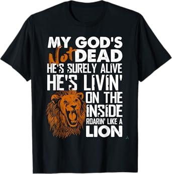 My God's Not Dead Lion Christian Christ Cross Faith T-Shirt T-Shirt