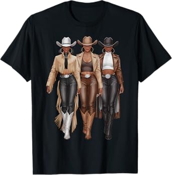 Black Cowgirl Western Rodeo Melanin Cowgirl T-Shirt