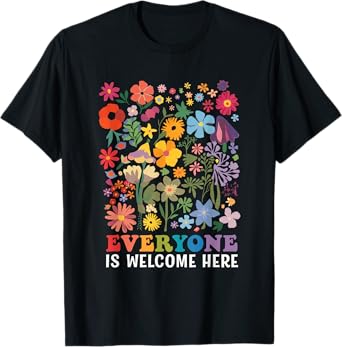 Everyone Is Welcome Here Tshirt Idaho Teacher Support Retro T-Shirt