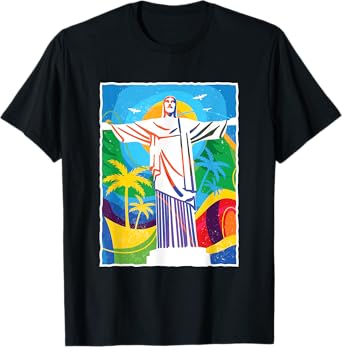 Rio De Janeiro - Colourful Jesus Brazil Travel Souvenir Gift T-Shirt