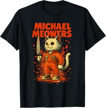 Michael Meowers Funny Horror Cat Halloween Scary Cat Lover T-Shirt