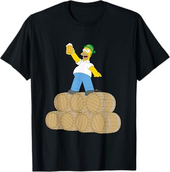 NEW The Simpsons St. Patrick's Day Homer Duff Beer Barrels T-Shirt