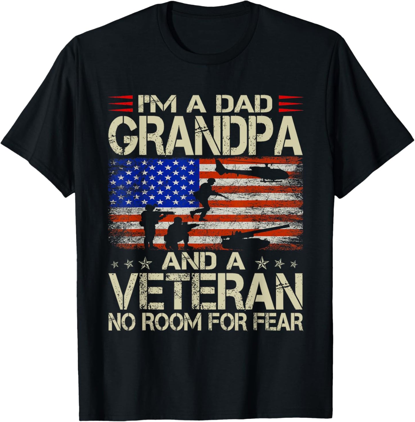 I'm A Dad Grandpa And Veteran Funny Retro Papa Grandpa Gifts T-Shirt