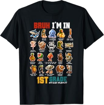 Bruh Iām In 1st Grade Funny Back to School Italian Brainrot T-Shirt