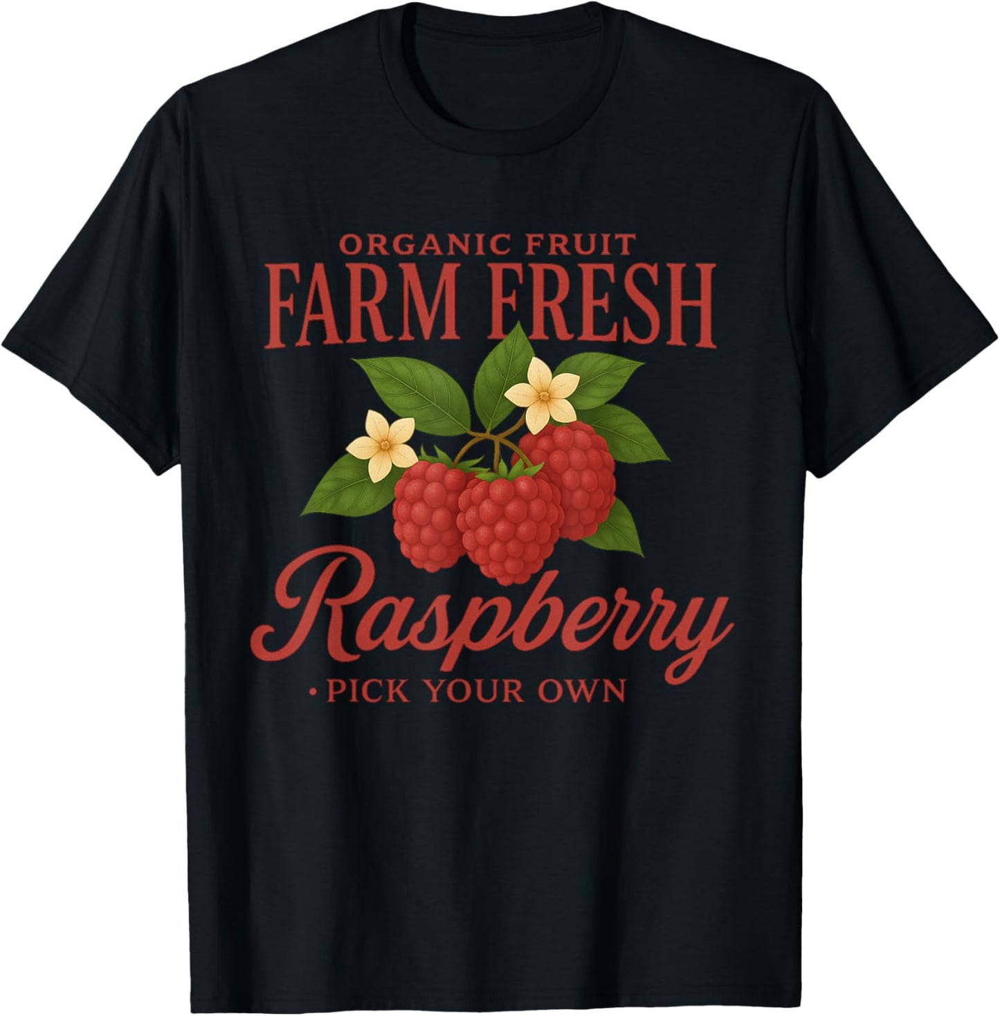 Farmer's Market Fresh Gardening Pick Your Own raspberry T-Shirt